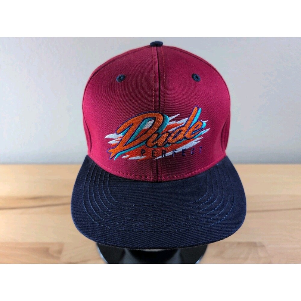 Dude Perfect Mens Hat Cap Red Embroidered Adjustable Snapback Official